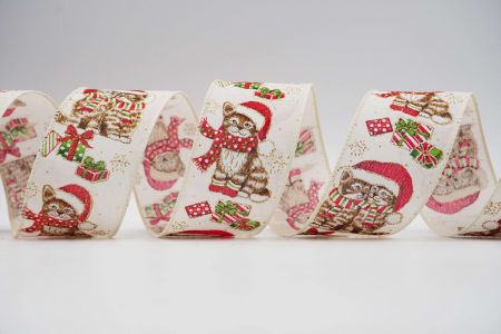 Christmas Pets Wired Ribbon_KF6973GC-2-2_ivory